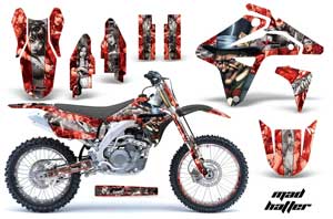 Suzuki RMZ 450 Dirt Bike Graphic Kit - 2007 Mad Hatter Red