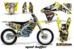 Suzuki RMZ 450 Dirt Bike Graphic Kit - 2008-2016 Mad Hatter Yellow
