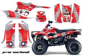 Polaris Trailboss 330 ATV Graphic Kit - 2004-2009 P40 Warhawk Red