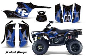 Polaris Trailboss 330 ATV Graphic Kit - 2004-2009 Tribal Flame Blue