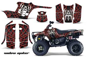 Polaris Trailboss 330 ATV Graphic Kit - 2004-2009 Widow Maker Red