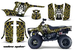 Polaris Trailboss 330 ATV Graphic Kit - 2004-2009 Widow Maker Yellow