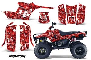 Polaris Trailboss 330 ATV Graphic Kit - 2004-2009 Butterfly Red