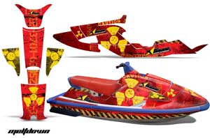 Yamaha Wave Raider Jet Ski Graphic Kit - 1994-1996 Meltdown Red