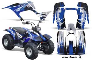 Yamaha Breeze 125 ATV Graphic Kit - 1989-2007 Carbon X Blue