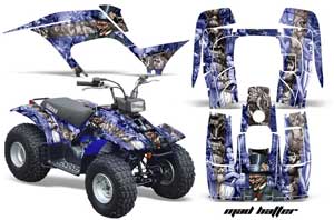 Yamaha Breeze 125 ATV Graphic Kit - 1989-2007 Mad Hatter Blue