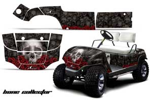 Yamaha G-Series Golf Cart Graphic Kit - 1995-2006 Bone Collector Black