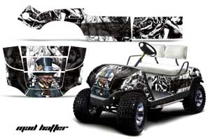Yamaha G-Series Golf Cart Graphic Kit - 1995-2006 Mad Hatter White