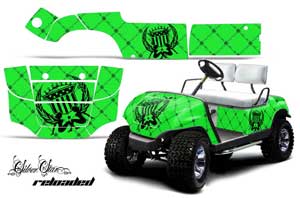Yamaha G-Series Golf Cart Graphic Kit - 1995-2006 Silver Star Green