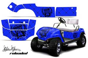 Yamaha G-Series Golf Cart Graphic Kit - 1995-2006 Silver Star Blue