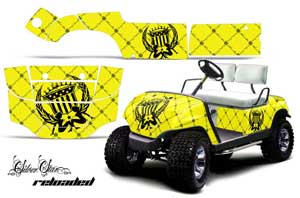 Yamaha G-Series Golf Cart Graphic Kit - 1995-2006 Silver Star Yellow