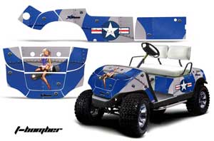 Yamaha G-Series Golf Cart Graphic Kit - 1995-2006 T Bomber Blue