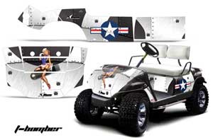 Yamaha G-Series Golf Cart Graphic Kit - 1995-2006 T Bomber White
