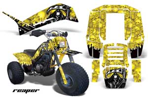 Yamaha Shaft DX 225 - 3 Wheeler ATV Graphic Kit - 1983-1985 Reaper Yellow