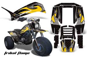 Yamaha Shaft DX 225 - 3 Wheeler ATV Graphic Kit - 1983-1985 Tribal Flame Yellow