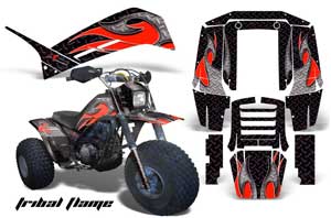 Yamaha Shaft DX 225 - 3 Wheeler ATV Graphic Kit - 1983-1985 Tribal Flame Red