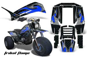 Yamaha Shaft DX 225 - 3 Wheeler ATV Graphic Kit - 1983-1985 Tribal Flame Blue