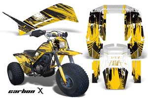 Yamaha Shaft DX 225 - 3 Wheeler ATV Graphic Kit - 1983-1985 Carbon X Yellow