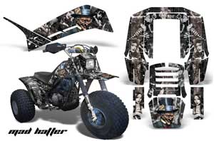 Yamaha Shaft DX 225 - 3 Wheeler ATV Graphic Kit - 1983-1985 Mad Hatter Black