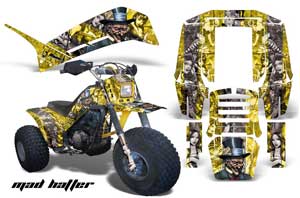 Yamaha Shaft DX 225 - 3 Wheeler ATV Graphic Kit - 1983-1985 Mad Hatter Yellow