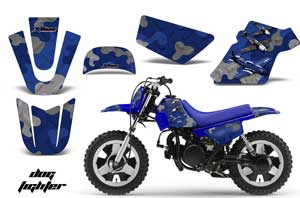 Yamaha PW80 Dirt Bike Graphic Kit - 1996-2006 Dog Fighter Blue