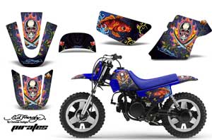 Yamaha PW50 Dirt Bike Graphic Kit - 1990-2022 Ed Hardy - Pirates Blue