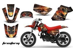 Yamaha PW80 Dirt Bike Graphic Kit - 1996-2006 Firestorm Black