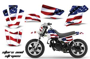 Yamaha PW80 Dirt Bike Graphic Kit - 1996-2006 Stars and Stripes