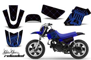 Yamaha PW50 Dirt Bike Graphic Kit - 1990-2022 Silver Star - Reloaded Black