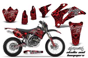 Yamaha WR250F Dirt Bike Graphic Kit - 2007-2014 Skulls and Hammers Red