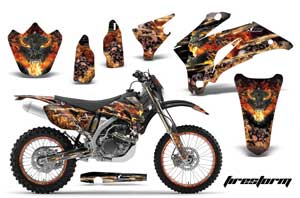 Yamaha WR250F Dirt Bike Graphic Kit - 2007-2014 Firestorm Black