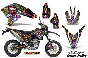 Yamaha WR250 R/X Dirt Bike Graphic Kit - 2007-2016 Ed Hardy - Love Kills Black