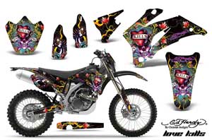 Yamaha WR450F Dirt Bike Graphic Kit - 2007-2011 Ed Hardy - Love Kills Black