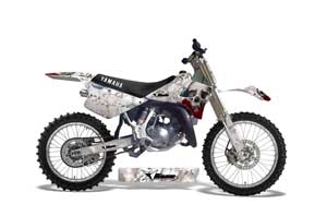 Yamaha YZ125 2 Stroke Dirt Bike Graphic Kit - 1991-1992 Bone Collector White