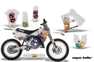 Yamaha YZ125 2 Stroke Dirt Bike Graphic Kit - 1991-1992 Vegas Baller White