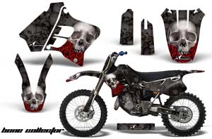 Yamaha YZ125 2 Stroke Dirt Bike Graphic Kit - 1993-1995 Bone Collector Black