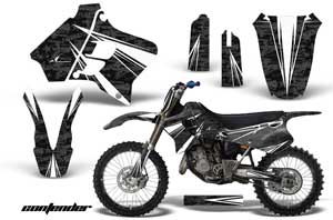 Yamaha YZ125 2 Stroke Dirt Bike Graphic Kit - 1993-1995 Contender Black