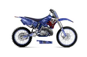 Yamaha YZ125 2 Stroke Dirt Bike Graphic Kit - 1996-2001 Bone Collector Blue