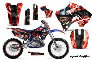 Yamaha YZ250 2 Stroke Dirt Bike Graphic Kit - 1996-2001 Mad Hatter Red