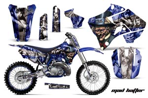 Yamaha YZ250 2 Stroke Dirt Bike Graphic Kit - 1996-2001 Mad Hatter Silver