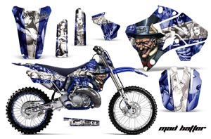 Yamaha YZ250 2 Stroke Dirt Bike Graphic Kit - 1996-2001 Mad Hatter White