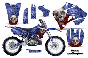 Yamaha YZ125 2 Stroke Dirt Bike Graphic Kit - 1996-2001 Bone Collector Blue
