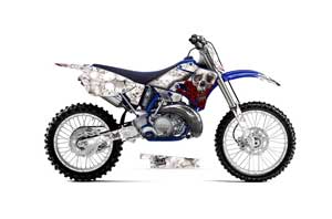 Yamaha YZ125 2 Stroke Dirt Bike Graphic Kit - 1996-2001 Bone Collector White