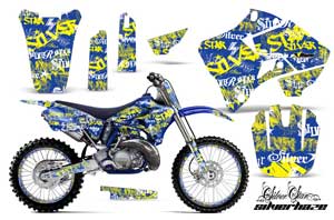 Yamaha YZ250 2 Stroke Dirt Bike Graphic Kit - 1996-2001 Silver Star - Silverhaze Yellow