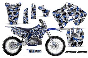 Yamaha YZ250 2 Stroke Dirt Bike Graphic Kit - 1996-2001 Urban Camo Blue