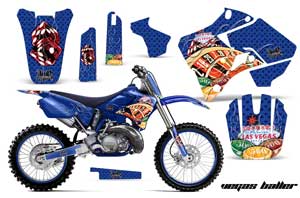 Yamaha YZ250 2 Stroke Dirt Bike Graphic Kit - 1996-2001 Vegas Baller Blue