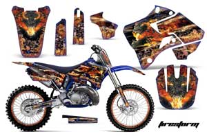 Yamaha YZ250 2 Stroke Dirt Bike Graphic Kit - 1996-2001 Firestorm Blue