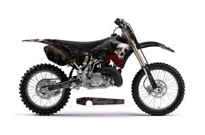 Yamaha YZ125 2 Stroke Dirt Bike Graphic Kit - 2002-2014 Bone Collector Black