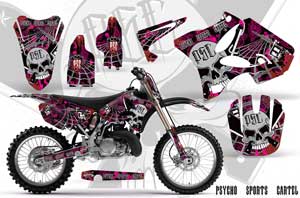 Yamaha YZ250 2 Stroke Dirt Bike Graphic Kit - 2002-2014 Psycho Sports Cartel Pink