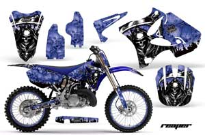 Yamaha YZ250 2 Stroke Dirt Bike Graphic Kit - 2002-2014 Reaper Blue